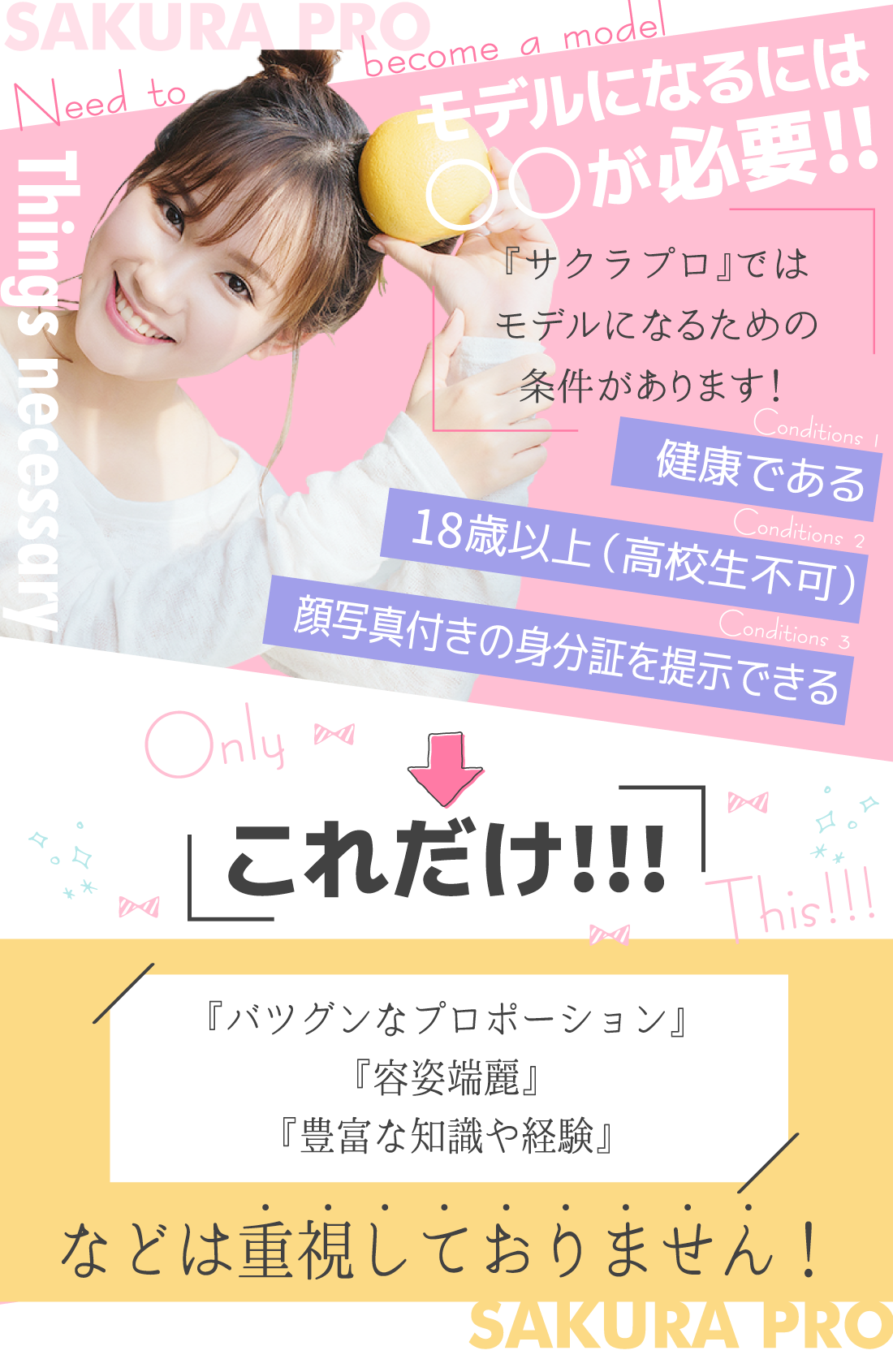 モデルになるには○○が必要